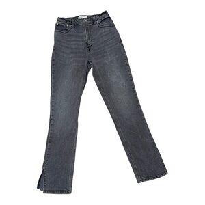 Abercrombie & Fitch 90s Ultra High Rise Straight faded black split vent hem 26